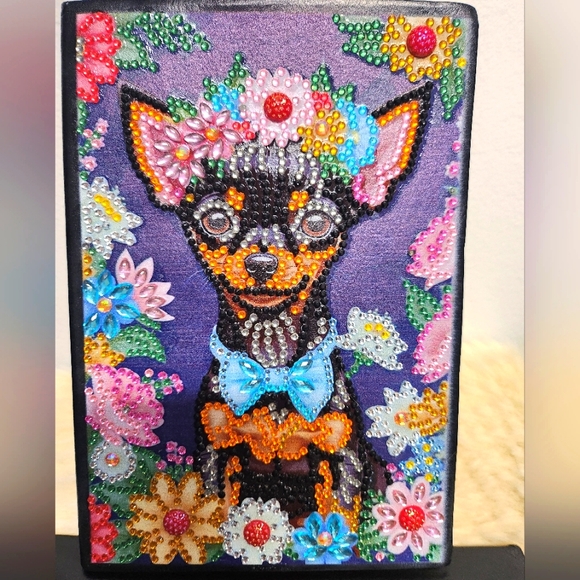 Hand Crafted Other - Jeweled Chihuahua Bound Journal